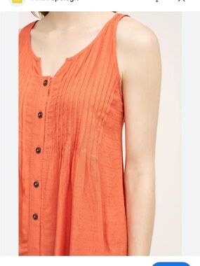 Anthropologie Maeve Saona Button-Front Swing Tank